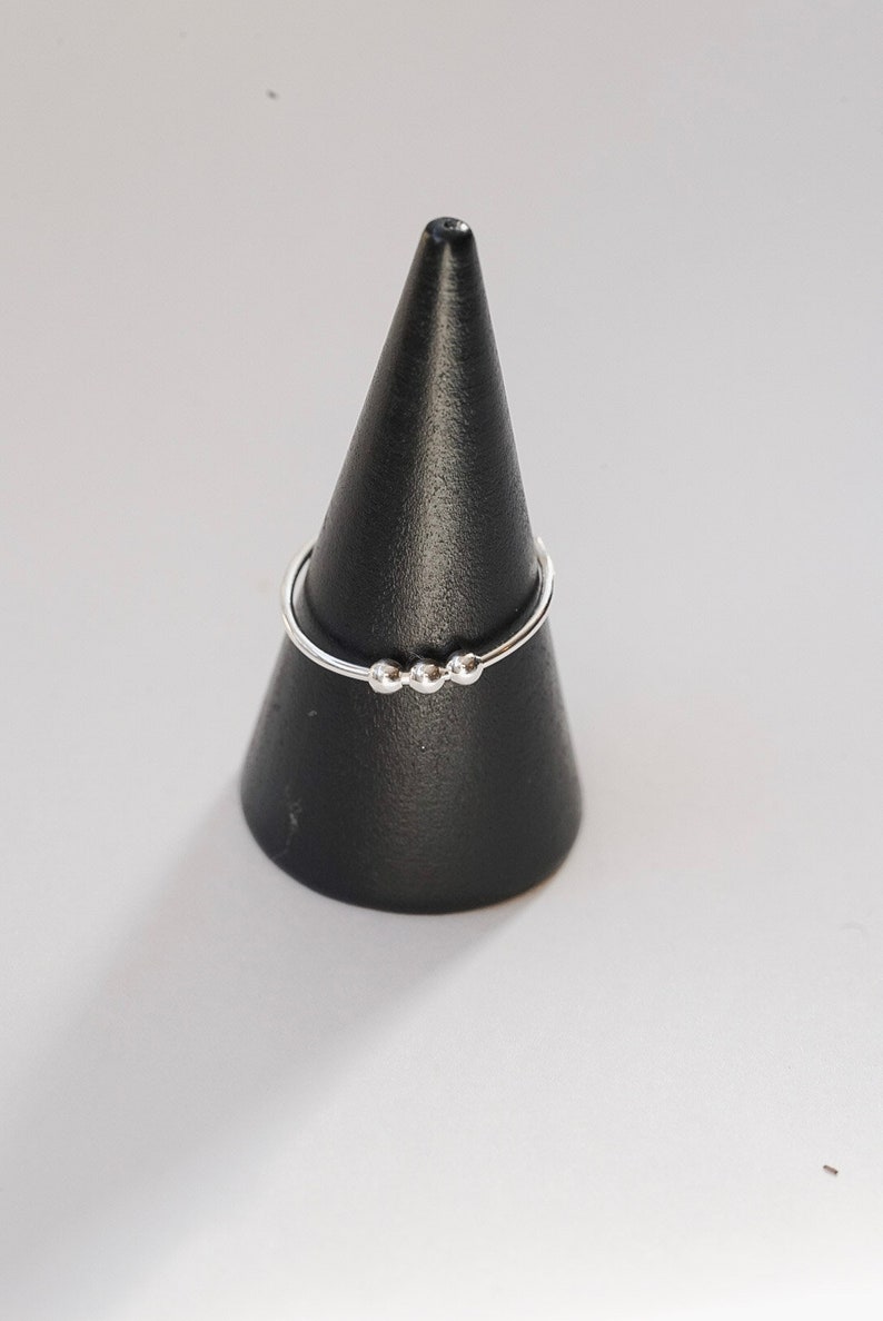 Dainty Abacus Stacking Ring in Mixed Metal Stacking Ring Mixed Metal Sterling Silver Gold Fill Beads Beaded Stacking Ring Minimal Ring image 4
