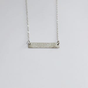 Hammered 14k Gold Fill Bar Necklace: Minimalist Layering Necklace