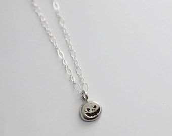 Spooky Pumpkin Necklace in Sterling Silver