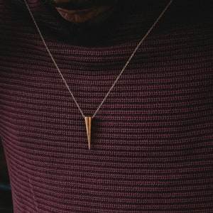 Golden Spike Necklace Geometric Necklace Geometric Jewelry Spike Jewelry Spike Necklace Man Necklace Unisex Necklace Gifts for him image 3