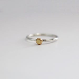 Handmade Mixed Metal Stacking Ring; Silver and Gold Ball Ring; Stacking Ring, Ring Stack; Dainty Mixed Metal Ring; Mixed Metal Pebble Ring