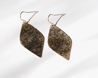 Brass Diamond Textured Earrings; Brass Earrings; Brass Jewelry; Textured Brass Earrings; Geometric Earrings; Simple Earrings; Metrix