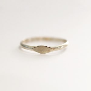 Handmade Sterling Silver Signet Ring - Dainty Stacking Ring