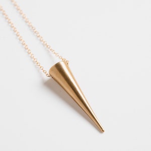 Golden Spike Necklace Geometric Necklace Geometric Jewelry Spike Jewelry Spike Necklace Man Necklace Unisex Necklace Gifts for him image 1