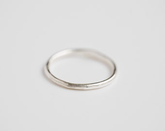 Hammered Stacking Ring; Sterling Silver Ring; Ring;  Stacking Ring; Hammered Ring; Simple Ring; Textured Ring; Dainty Ring; Minimal Ring