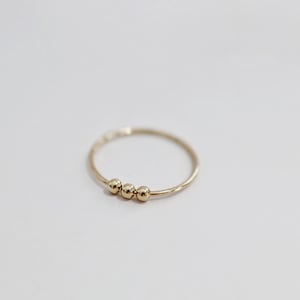 Mixed Metal Fidget Ring: Sterling Silver & Gold Fill Abacus Stacking Ring