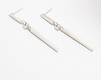 Double Bar Swing Earrings in Sterling Silver; bar earrings; double bar earrings, silver bar earrings