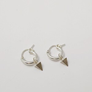 Sterling Silver Spike Huggie Hoop Earrings: Unisex Charm Jewelry