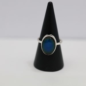 Sterling Silver Mood Ring: Color Changing Stone, Handmade