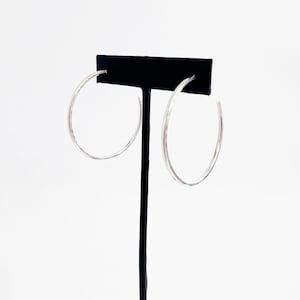Hammered Sterling Silver Hoop Earrings: Handmade Large Hoops