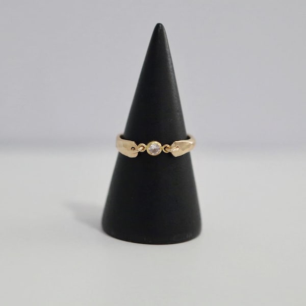 Bague superposable en or audacieux et zircons cubiques