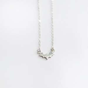 Dainty Sterling Silver Bat Necklace: Goth Witchy Jewelry