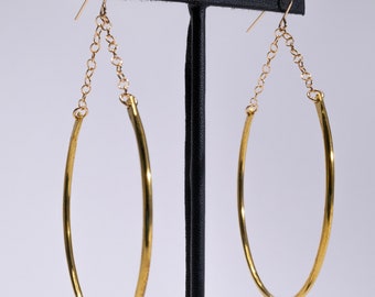 Large Hammered Crescent Statement Earrings; Hammered Jewelry; Hoop Earrings; Earrings; Festival Jewelry; Large Hoop Earrings; Gold Hoops