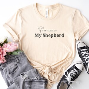 Christian Shirt Gift Idea for mom Religious Inspired Simple Minimalist Bohemian Shirt Bible Verse The Lord is My Shepherd Psalms 23 T-Shirt.