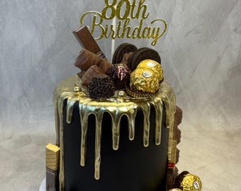 Custom Glittered Cake Topper Birthday Anniversary