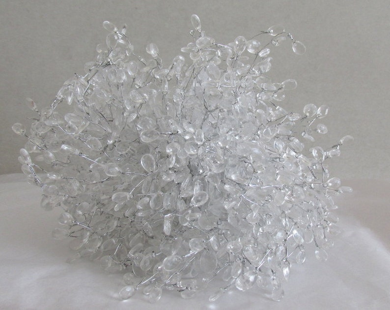 Ribbon cascade Bride hand flower arrangement alternative Very light Crystal wired bridal bouquet Wedding keepsake. Wedding flowers