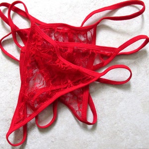 3 x Tanga String Mesh Thongs. Red.  READ DESCRIPTION