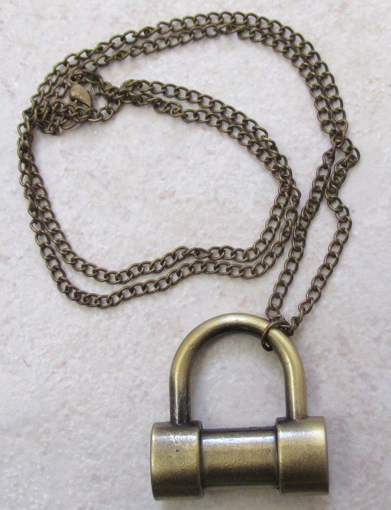 Vintage Chunky Padlock Necklace