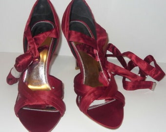 Karen Millen Red Strappy Pleated Sandal Stiletto Shoes UK4 / - Etsy