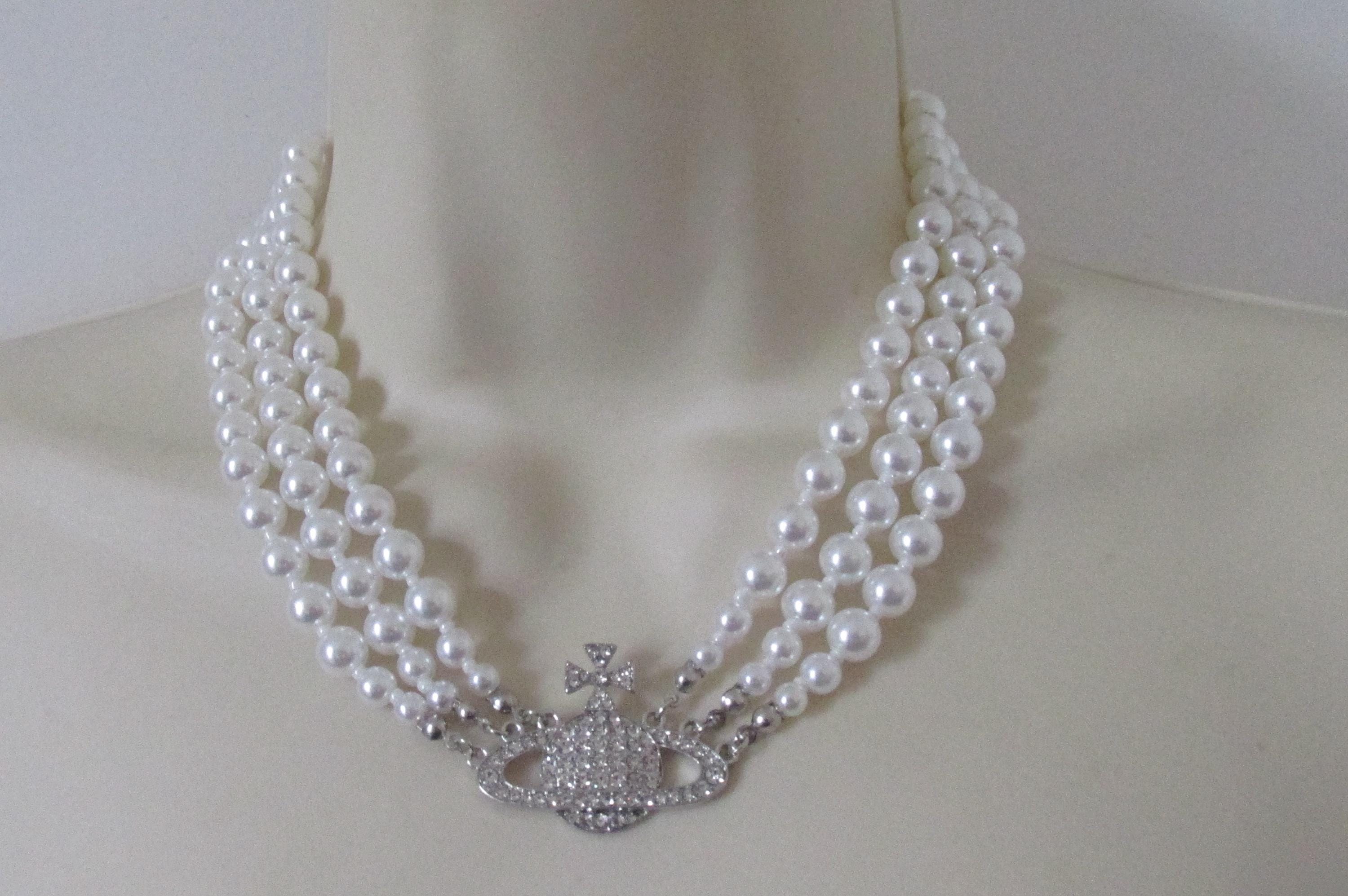 Silver Vivienne Westwood Pearl Choker Necklace - Etsy
