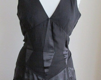 Karen Millen black silk panel wedding outfit dress UK 12