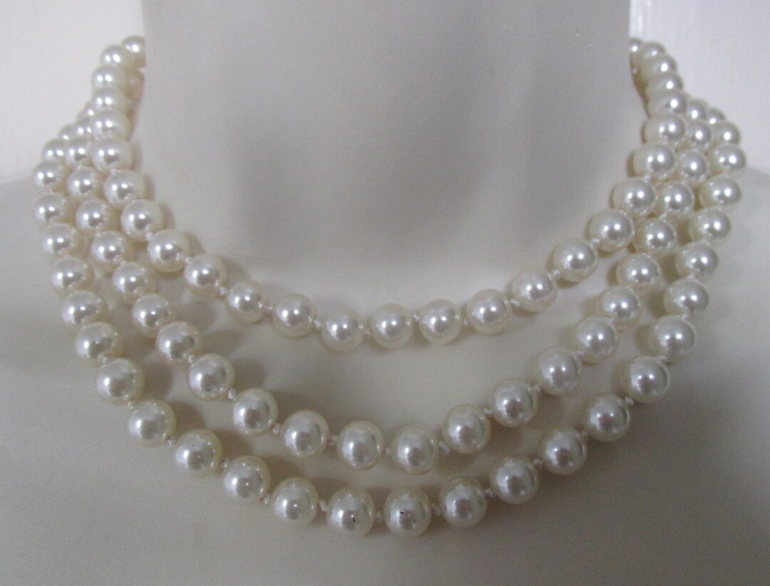 Retro Royal Princess Flapper Faux Pearls Long Bead Necklace - Etsy