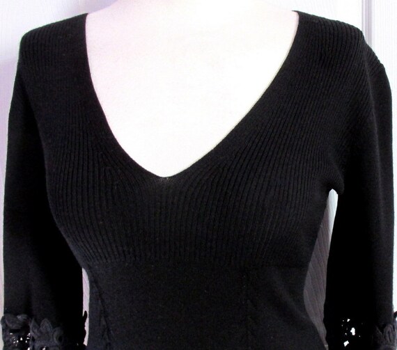 Karen Millen Fine Knit Wool Cocktail Stretch Dress