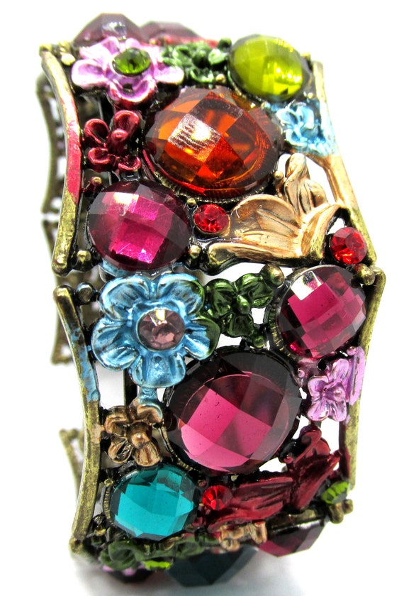 Flapper Cuff Bracelet. Multi Coloured Flexible We… - image 5