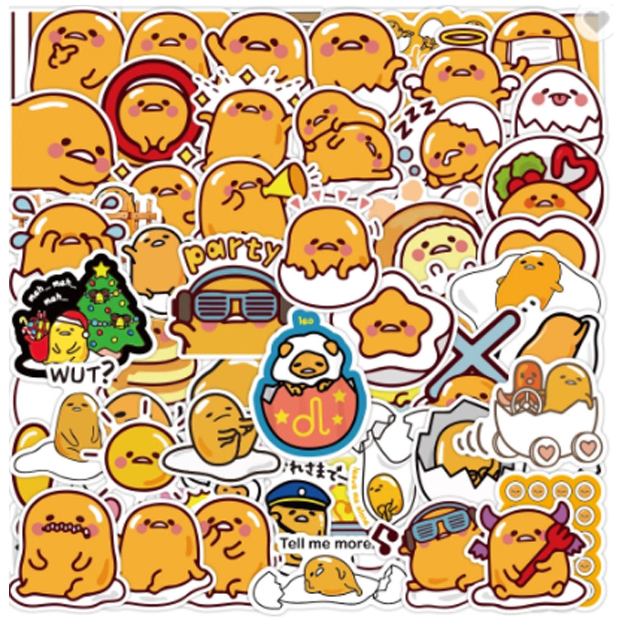 Gudetama Sticker Set 60 Pieces Bulk Stickers Collection Etsy