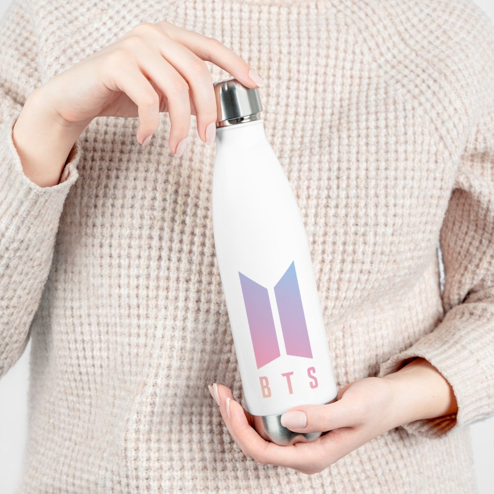 BTS 20oz Insulated Water Bottle Korean Pop Star Design Etsy