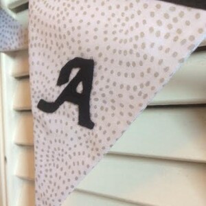 Personalised bunting for girls or boys, birthday gifts. Black, white and grey theme. image 4