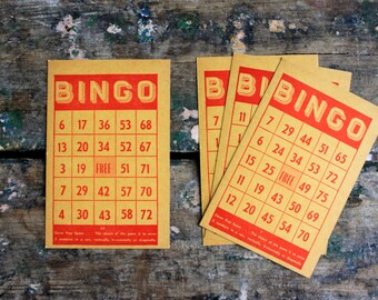 4 Vintage BINGO Cards