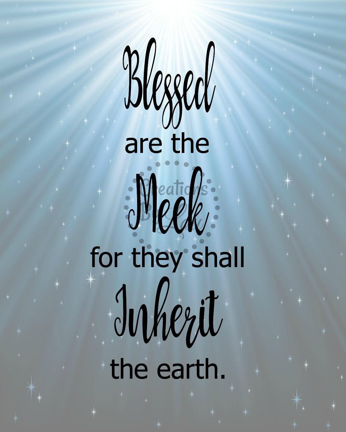 Blessed are the Meek Bible Verse Etsy