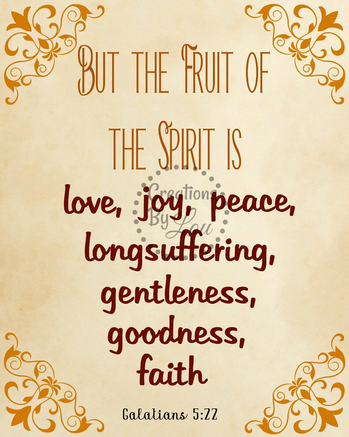 Fruit of the Spirit Bible Verse Etsy