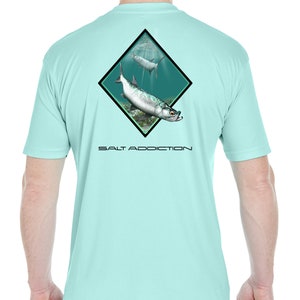 Salt Addiction long sleeve microfiber performance Marlin fishing t shirt  30+ UV