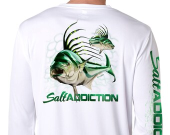 T-shirt Manches Longues Salt Addiction - Thème Pêche En Mer, Coton/poly, Neuf Avec étiquettes