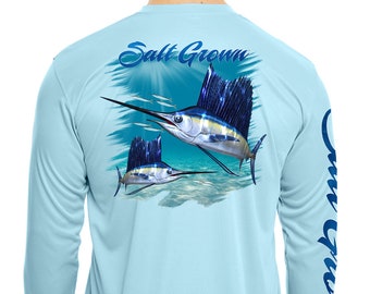 Salt Grown Saltwater Microfiber Uv Long Sleeve Fishing T Shirt | Etsy