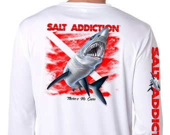 T-shirt Donna Mare Stampa Acqua Salata T-Shirt Donna Salt Addiction Manica Lunga, Stampa Acqua Salata, Ideale Per Pesca E Tempo Libero - Comoda E Stilosa Maglietta Manica Lunga Salt Addiction - Foto 6