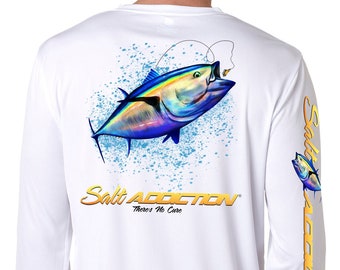 Salt Addiction t shirt Saltwater microfiber fishing long sleeve 50+ uv