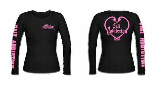 Salt Addiction Saltwater Fishing Pole Logo short sleeve t shirt marlin trolling