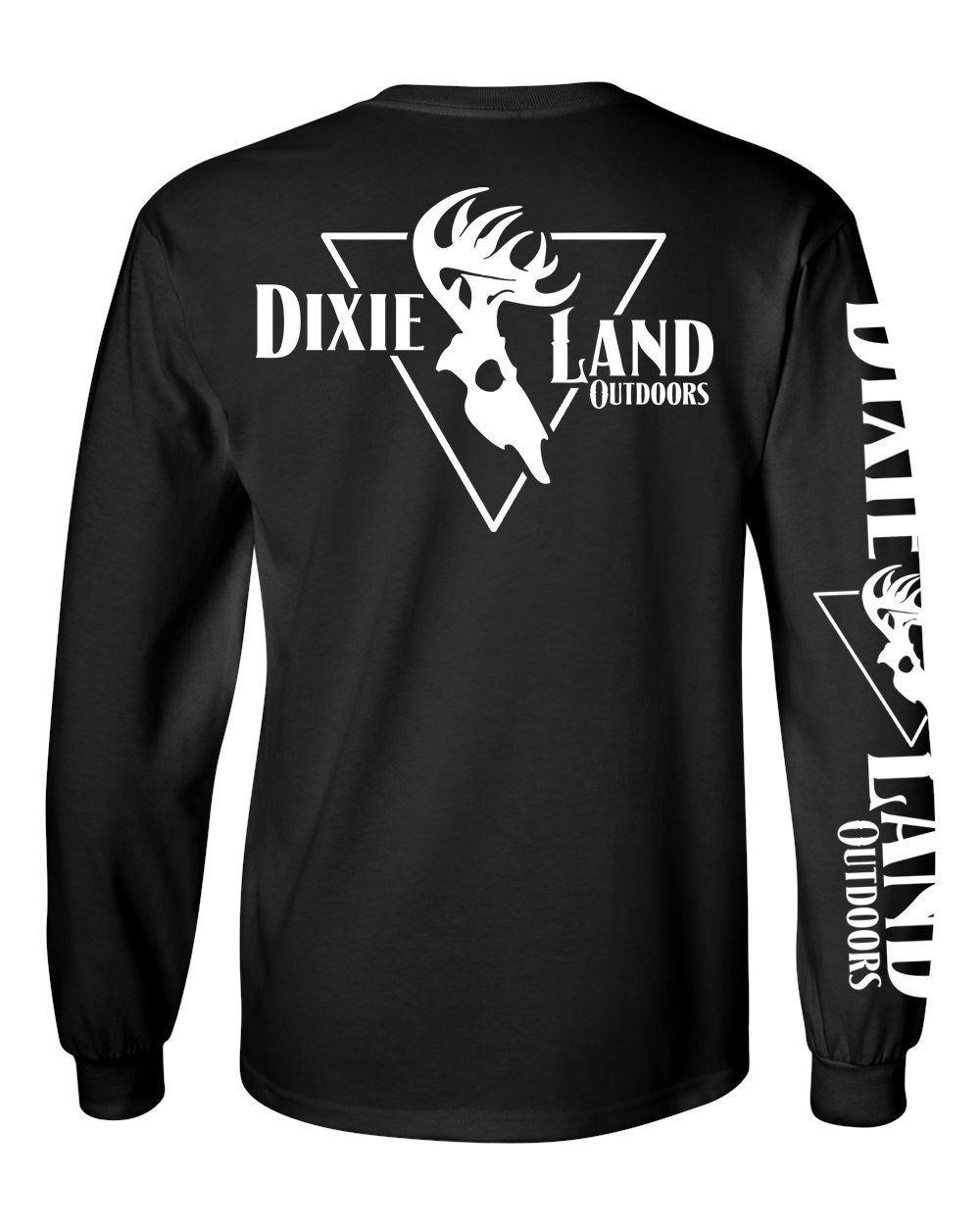 Dixie Land Outdoors Deer Skull Logo Long Sleeve Hunting T Shirt