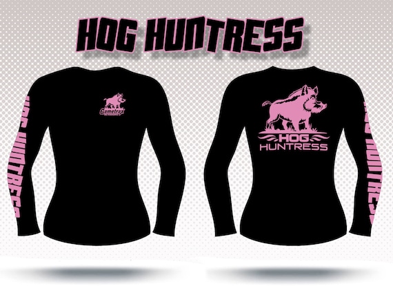 Gametrax Outdoors Long Sleeve Women's Hog Hunting T Shirt,huntress Shirt, 