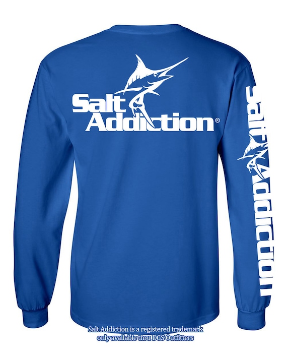 Salt Addiction Fishing t shirt Saltwater  Ocean beach fish life apparel 