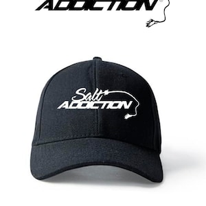 Salt Addiction Saltwater fishing hat cap permit flats ocean rod reel logo cap