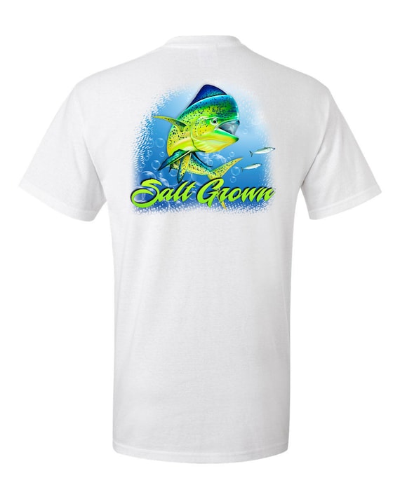 Salt Grown short sleeve saltwater ocean fishing t shirt dolphin mahi fish  offshore apparel