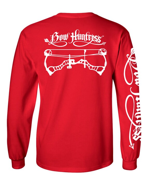Bow Huntress Women/'s Long sleeve Logo t shirt deer hunting logo hunter hunting