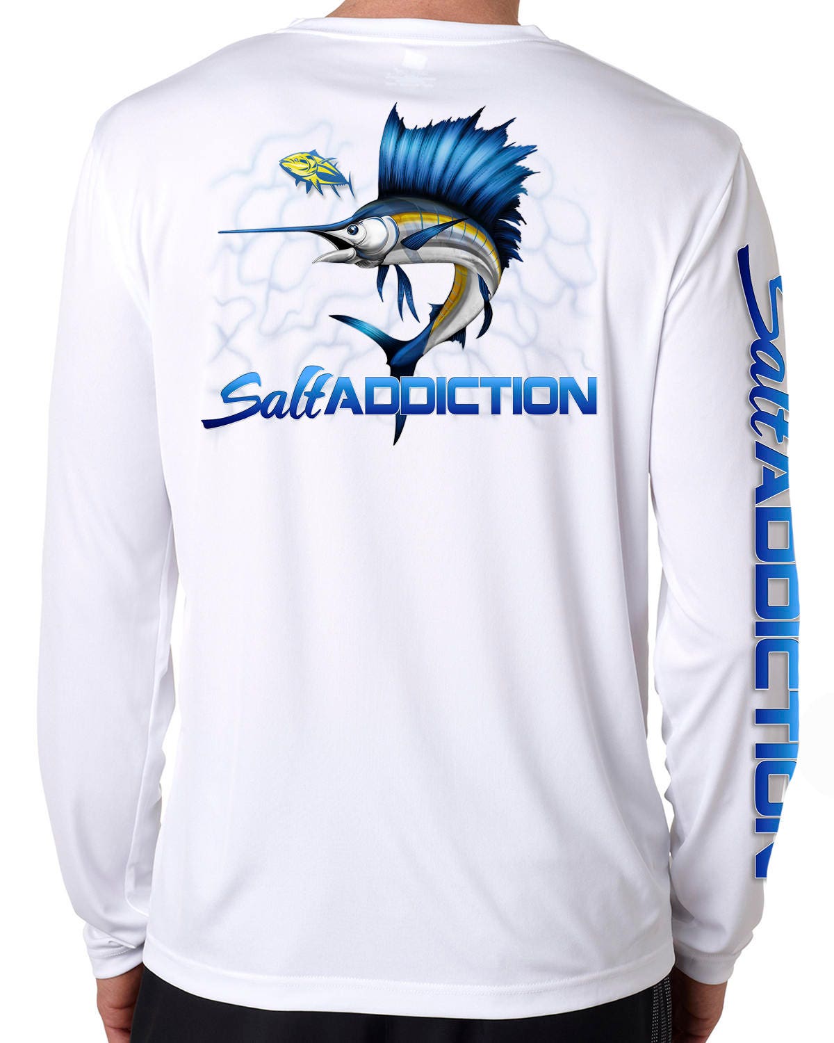 Salt Addiction T Shirt Saltwater Microfiber Uv Long Sleeve Fishing Trolling  Flats Offshore Sailfish UPF 50 -  Australia