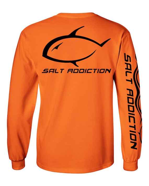 Salt Addiction Logo T Shirt,permit,saltwater Fishing T Shirt,long Sleeve 