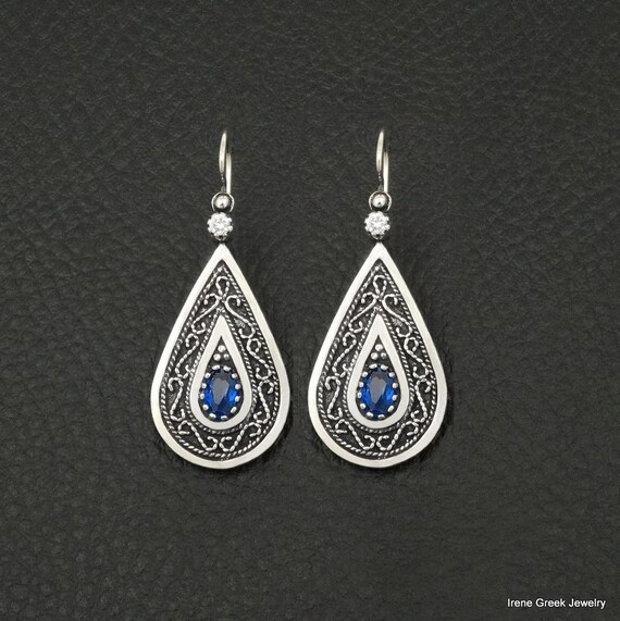 Byzantine earrings sterling silver sale