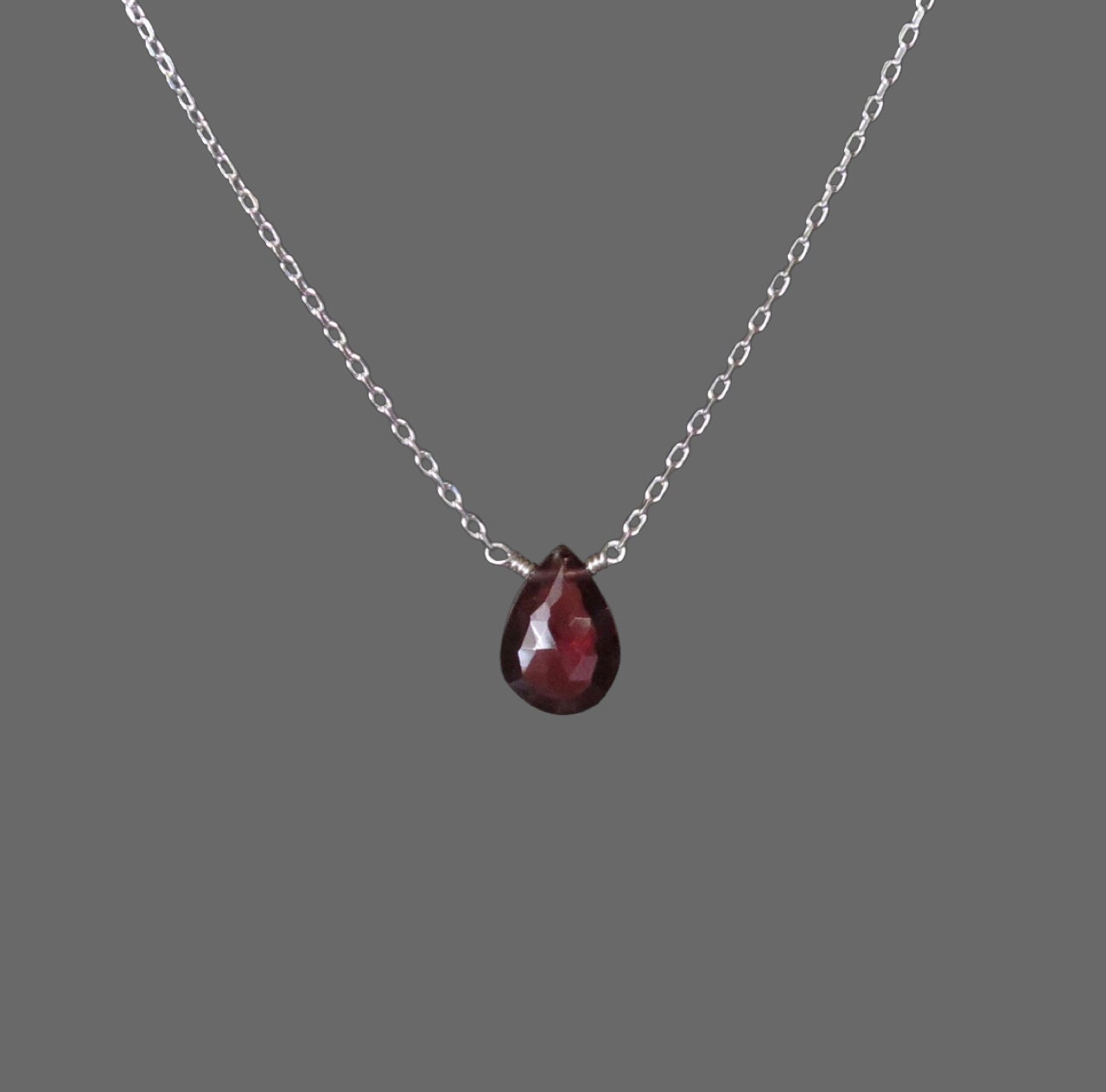 Sterling silver outlet garnet necklace